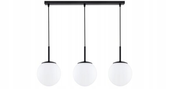 Pendelleuchte blendarm Glas Metall Schwarz E27 L:60 cm