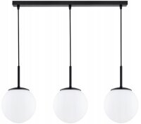 Pendelleuchte blendarm Glas Metall Schwarz E27 L:60 cm