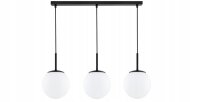 Pendelleuchte blendarm Glas Metall Schwarz E27 L:60 cm
