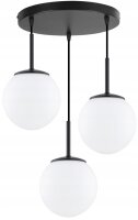 Pendelleuchte Glas Schwarz 3-flammig E27 B:30 cm Modern