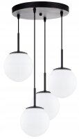 Pendelleuchte 4-flammig Glas Schwarz E27 B:30 cm Modern