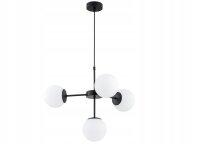 Pendelleuchte 4-flammig Metall Glas Schwarz E27 B:60 cm