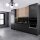 Deckenleuchte 3-flammig Glas Metall Schwarz E27 40 cm
