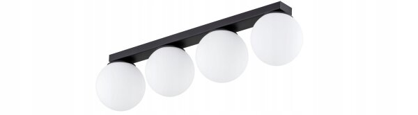 Deckenleuchte 4-flammig Glas Schwarz E27 L:60 cm Modern