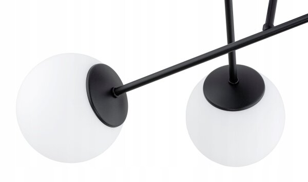 Deckenleuchte 4-flammig Glas Schwarz E27 70 cm blendarm