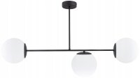 Deckenleuchte 3-flammig Glas Schwarz E27 L:40 cm Modern