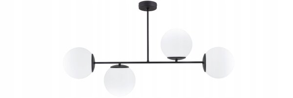 Deckenleuchte 4-flammig Metall Glas E27 L:40 cm Modern