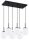 Pendelleuchte 6-flammig Glas Metall Schwarz E27 L:60 cm