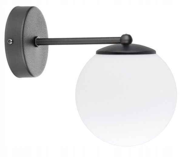 Wandleuchte Glas Schwarz Weiß E27 B:14 cm dekorativ