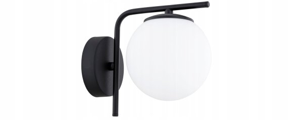 Wandleuchte Glas Metall Schwarz Weiß E27 B:14 cm Modern