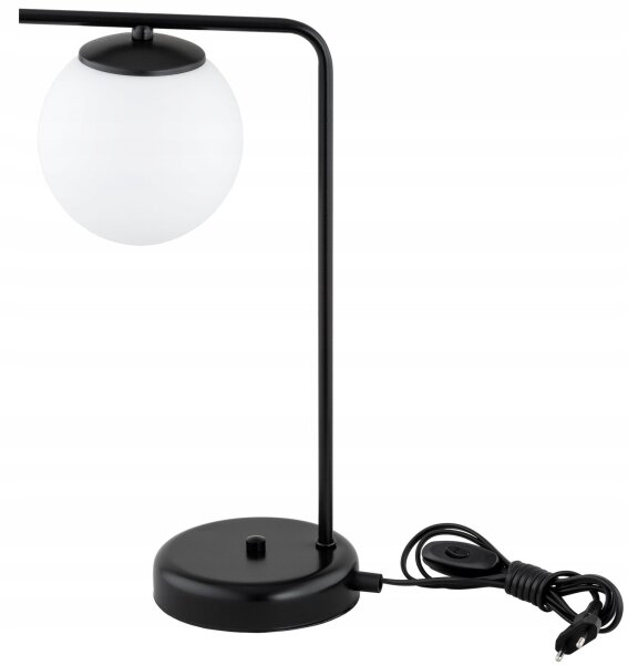 Tischleuchte Glas Schwarz Weiß E27 H:38 cm blendarm