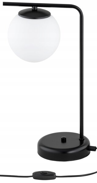 Tischleuchte Glas Schwarz Weiß E27 H:38 cm blendarm