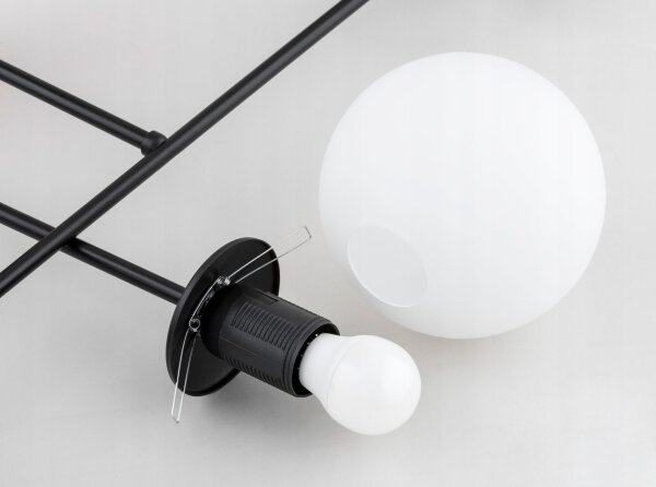 Tischlampe Glas Schwarz Weiß E27 H:30 cm blendarm