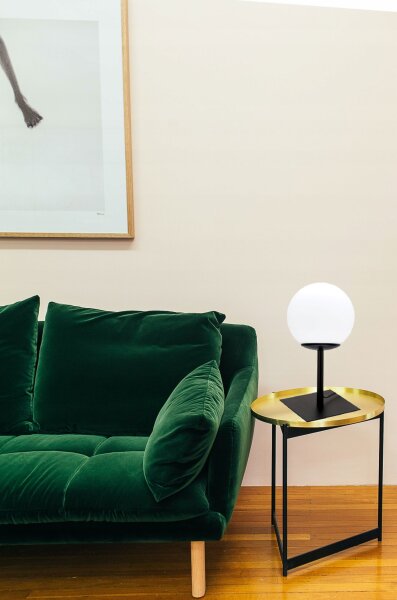 Tischlampe Glas Schwarz Weiß E27 H:30 cm blendarm