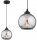 Pendelleuchte Rauchglas Schwarz E27 B:15 cm Modern
