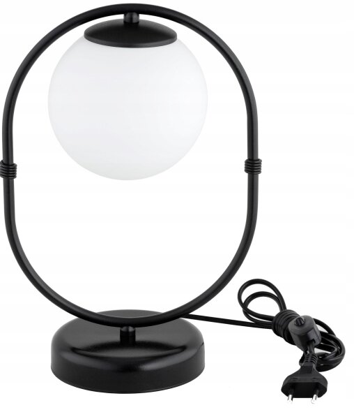 Tischlampe Glas Schwarz blendarm E27 H:26 cm Modern