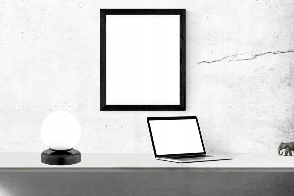 Tischleuchte Glas Schwarz Weiß E27 H:15 cm dekorativ