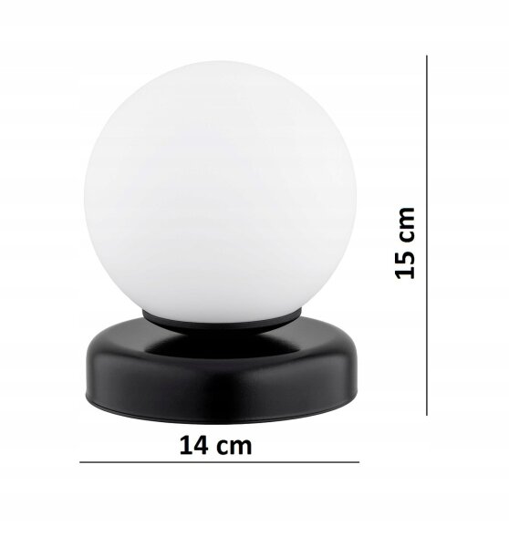 Tischleuchte Glas Schwarz Weiß E27 H:15 cm dekorativ