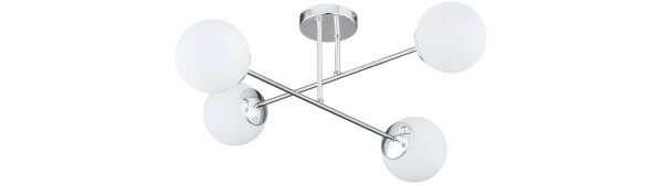 Deckenleuchte 4-flammig Glas Metall E27 B:70 cm Modern