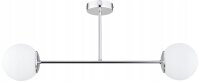 Deckenleuchte 2-flammig Metall Glas Silber E27 B:70 cm