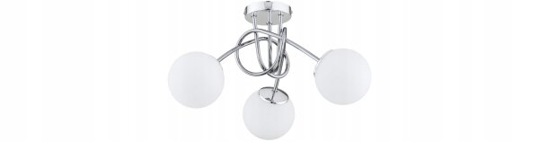 Deckenleuchte 3-flammig Metall Glas E27 L:50 cm Modern