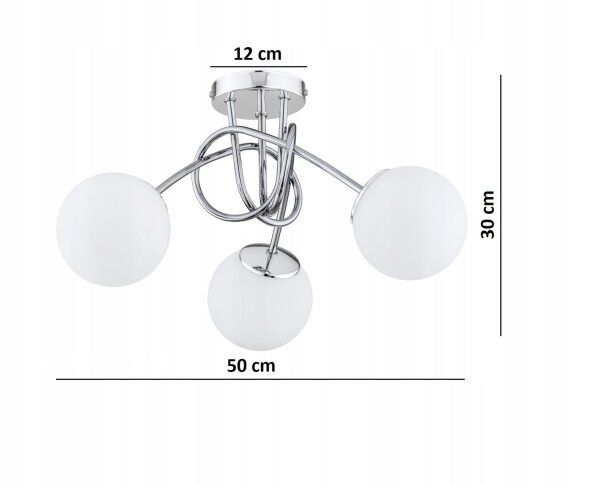Deckenleuchte 3-flammig Metall Glas E27 L:50 cm Modern