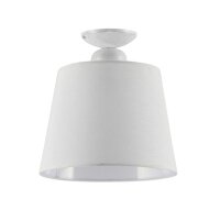 Plafonnier LOCOLA Blanc Tissu Abat-jour &Oslash;38cm Lampe