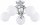 Deckenleuchte 5-flammig Glas Metall Silber E27 L:50 cm