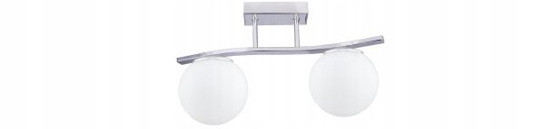 Deckenleuchte 2-flammig Glas Silber E27 45 cm blendarm