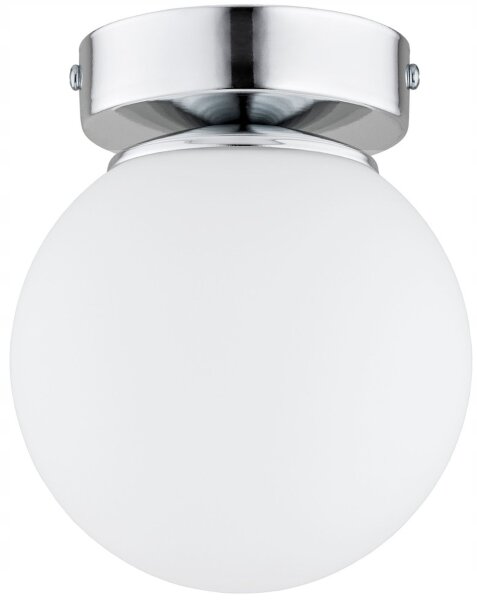 Deckenleuchte Glas Weiß Silber E27 B:14 cm dekorativ
