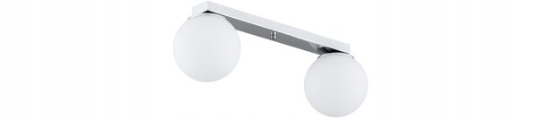 Deckenleuchte 2-flammig Metall Glas Silber E27 L:40 cm