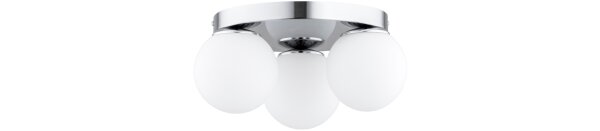 Deckenleuchte 3-flammig Metall Glas Silber E27 B:30 cm