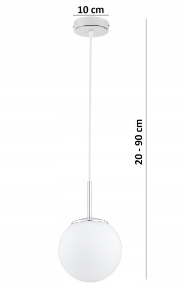 Pendelleuchte Glas Metall Silber E27 B:14 cm Modern