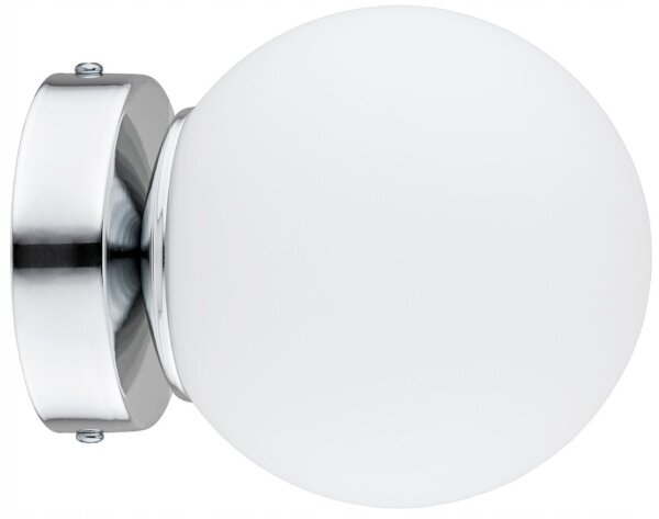 Wandlampe Glas Weiß Metall Silber E27 B:14 cm blendarm