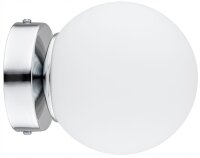 Wandlampe Glas Wei&szlig; Metall Silber E27 B:14 cm blendarm