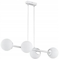 Pendelleuchte 4-flammig Glas Silber E27 L:75 cm Modern