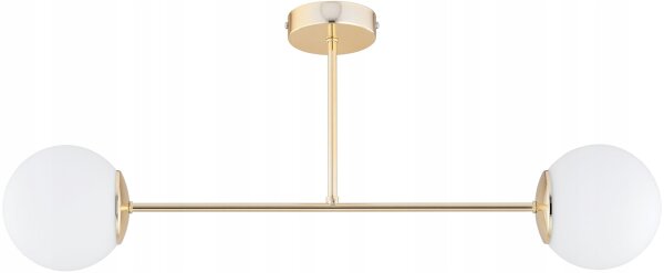 Deckenleuchte 2-flammig Glas Gold E27 70 cm Modern