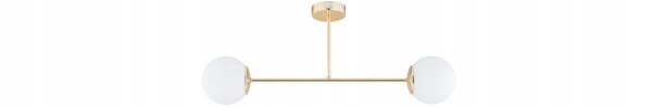 Deckenleuchte 2-flammig Glas Gold E27 70 cm Modern