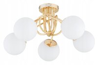 Deckenleuchte 5-flammig Gold Glas E27 B:50 cm Modern