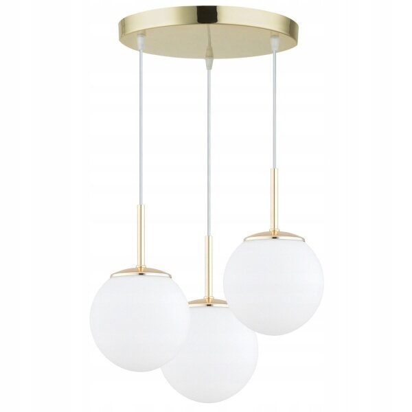 Pendelleuchte Metall Glas Gold E27 B:30 cm blendarm
