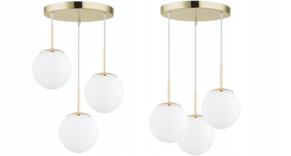 Pendelleuchte Metall Glas Gold E27 B:30 cm blendarm