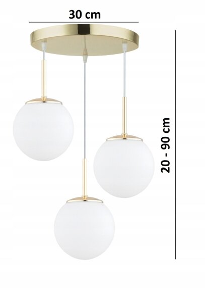 Pendelleuchte Metall Glas Gold E27 B:30 cm blendarm