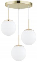 Pendelleuchte Metall Glas Gold E27 B:30 cm blendarm