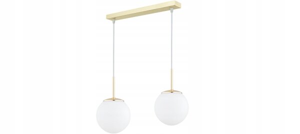 Pendelleuchte Glas Gold 2-flammig E27 L:40 cm blendarm