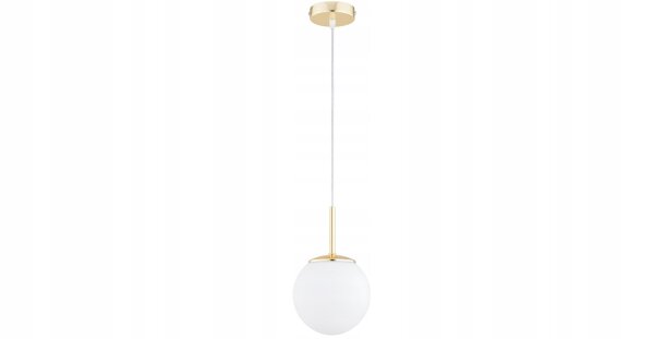 Pendelleuchte Metall Glas Weiß Gold E27 B:14 cm Modern