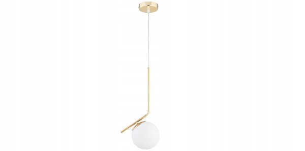 Pendelleuchte Glas Weiß Gold edel E27 L:14 cm blendarm