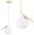 Pendelleuchte Glas Weiß Gold edel E27 L:14 cm blendarm