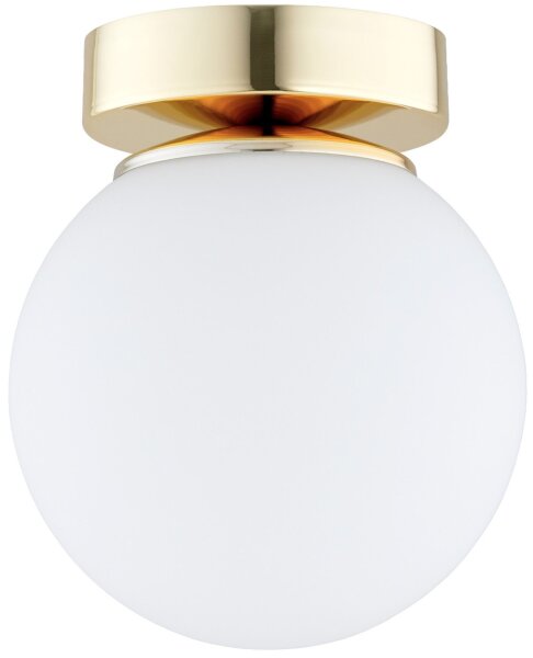 Wandleuchte Glas Weiß Gold E27 H:15 cm Modern edel