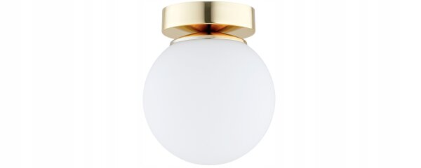 Wandleuchte Glas Weiß Gold E27 H:15 cm Modern edel