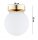 Wandleuchte Glas Weiß Gold E27 H:15 cm Modern edel